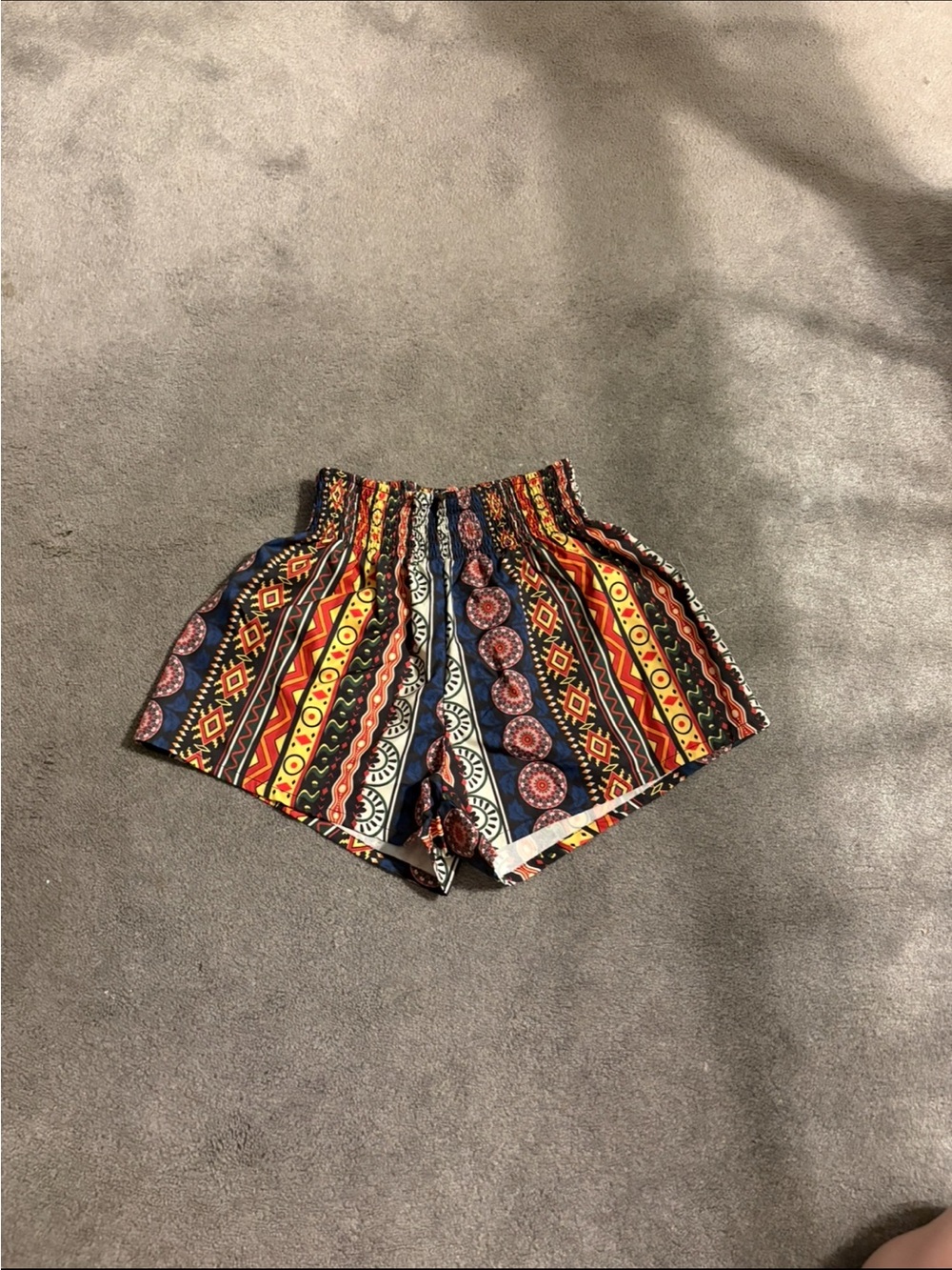 SHEIN Multicolor Aztec-Print High Waist Shorts